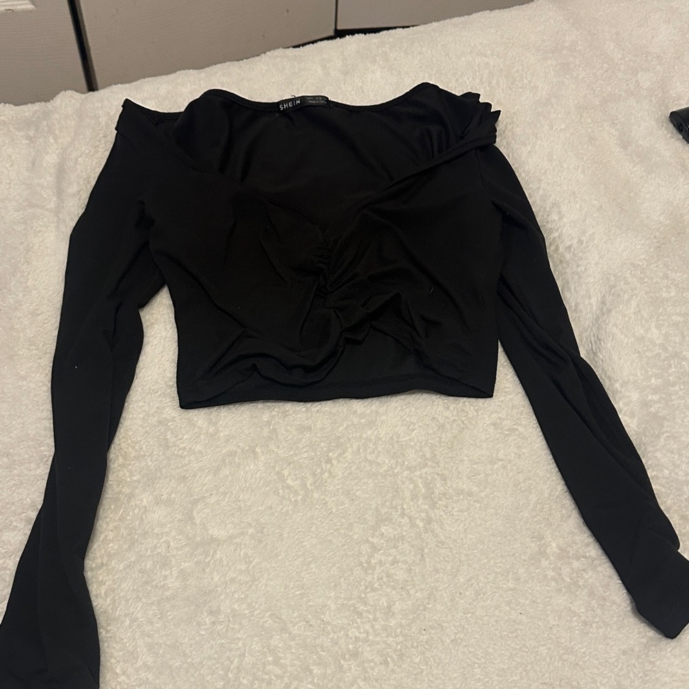 SHEIN Black Long Sleeve Blouse